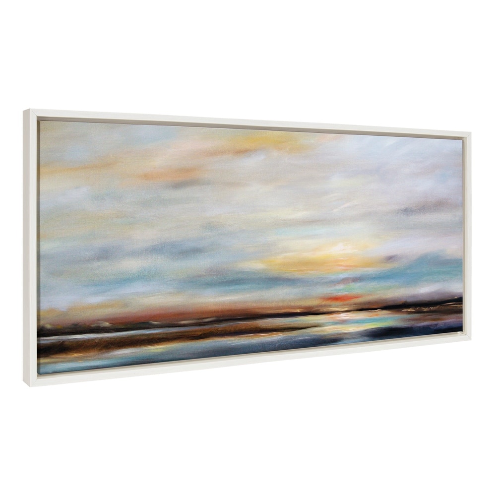 Kate and Laurel Sylvie Carolina Sunset Framed Canvas by Mary Sparrow