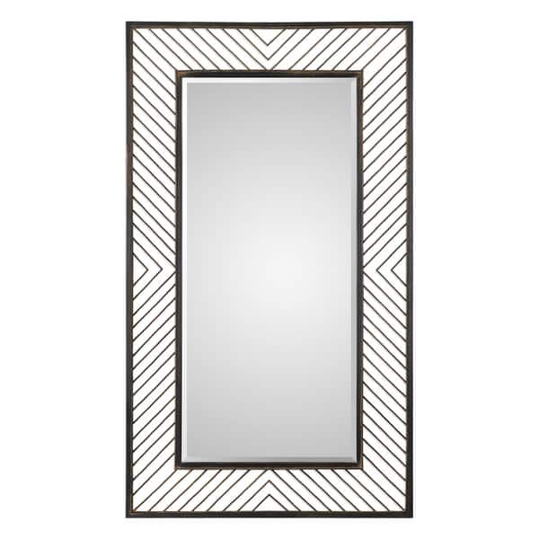 slide 2 of 3, Uttermost Karel 46"W Contemporary Urban Deco Oversized Full Length - Distressed Rustic Bronze Distressed Rustic Bronze