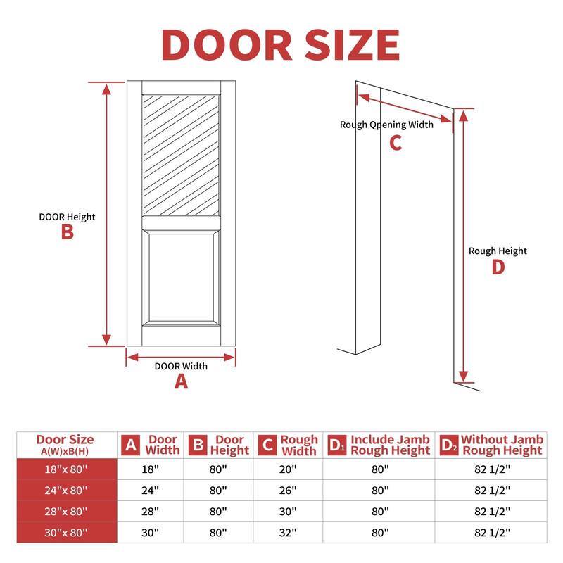 80"H Primed Finish Half Frosted Glass Half Panel French Door Interior Slab Door