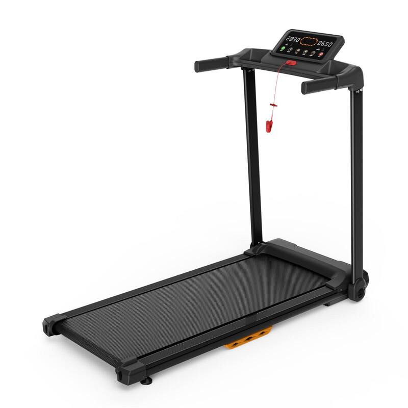 2.5HP Quiet Walking Mat Treadmills Portable with LED Display, Compact Walking Jogging Treadmills, 265 LB Capacity