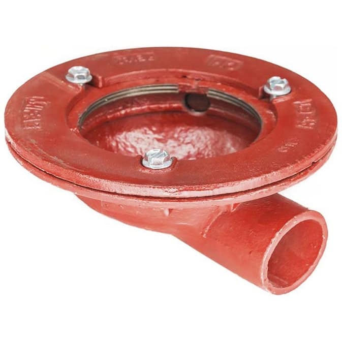 Infinity Drain Round Cast Iron Clamp Down Drain with 4" Throat and