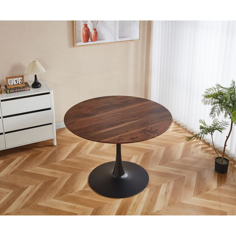 GDFStudio - Vantage Mid-Century Modern Contemporary 42.1" Pedestal Tulip Dining Table with Round Top