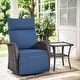 preview thumbnail 73 of 82, Pocassy Reclining Patio Chair with Adjustable Backrest 1 Swivel Chair with Table - Blue Cushion