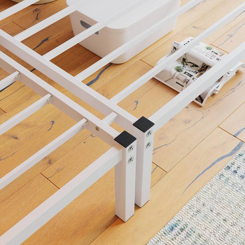 Twin Over Twin Over Twin Bunk Bed, Metal Triple Twin Bed with Safety Guardrails and Ladder, Convertible 3 Beds