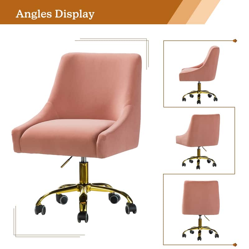 Carina Modern Upholstery Task Chair with Golden Base by HULALA HOME