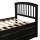 preview thumbnail 25 of 45, Twin Size Platform Storage Bed Solid Wood Bed with 6 Drawers,Paint Surface,Environmentally Friendly Materials，Brown