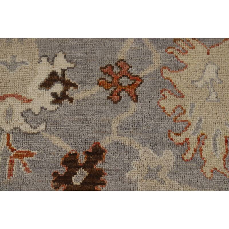 Hand Knotted Oriental 100% Wool Carpet Transitional All-Over Greys & Charcoal Oushak Area Rug - 8' 9'' X 5' 9''