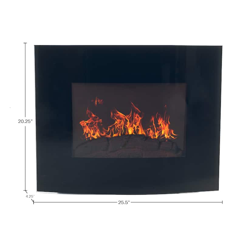 Northwest 25.5-Inch Curved Edge Wall-Mount Electric Fireplace