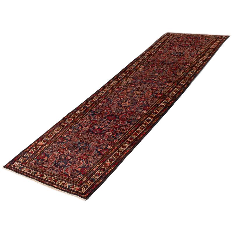 ECARPETGALLERY Hand-knotted Andelz Navy Wool Rug - 3'5 x 12'8
