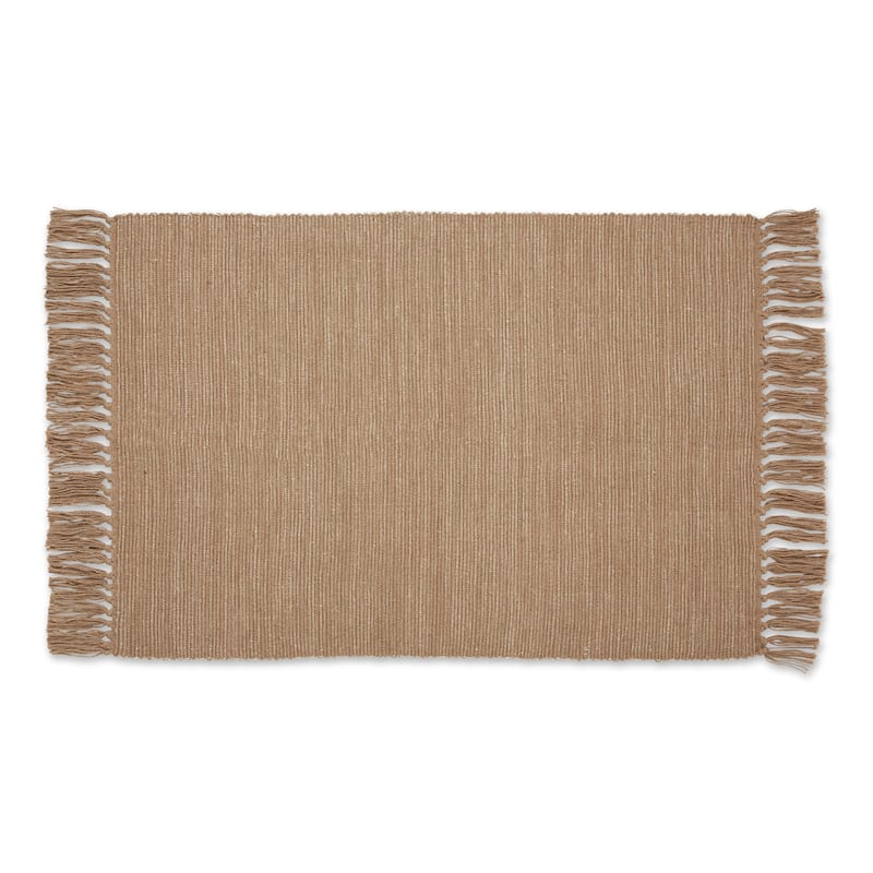 DII Gray and Off White 2-Tone Ribbed Rug 2x3 Ft - 24.0 In. L X 36.0 In. W X 0.2 In. H - Stone and Off White