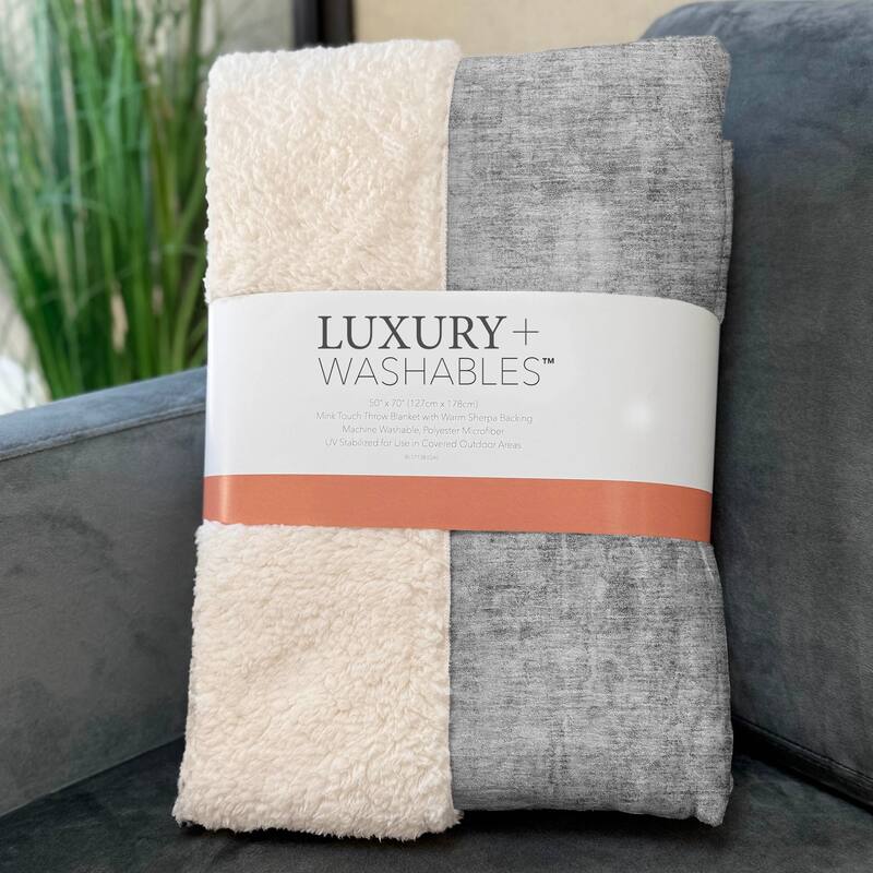 Premium Machine Washable Modern Abstract Sherpa Throw Blanket