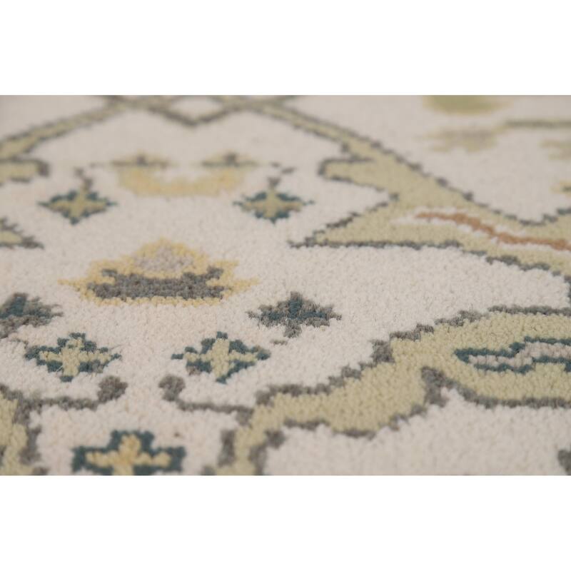 Ivory Oushak Oriental Runner Rug Handmade Wool Carpet - 2'7"x 7'11"