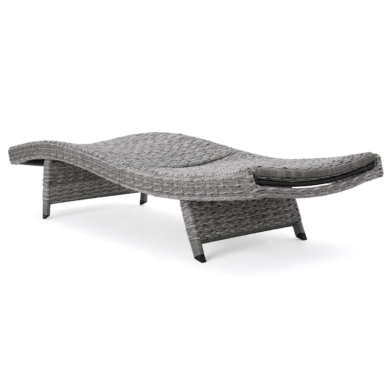 Rustic Outdoor Aluminum Frame Wicker Recliner Set of 2