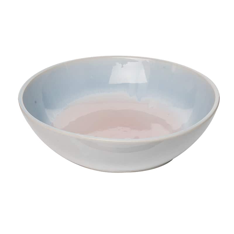 Transpac Ceramic 13 in. Sanctuary Reactive Glaze Bowl
