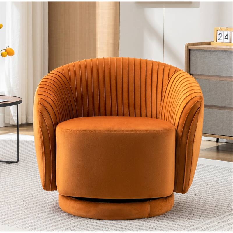 Small Milvo Velvet Swivel Barrel Chair