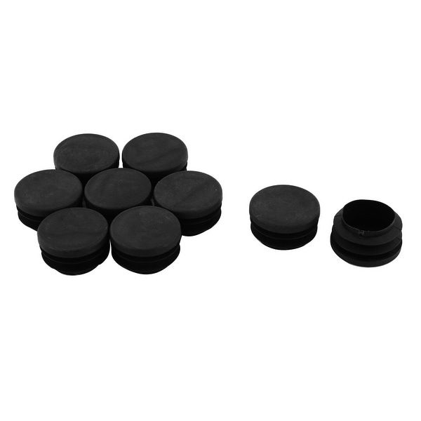Household Floor Protect Table Cabinet Leg Tube Pipe Insert End Cap Black 9pcs