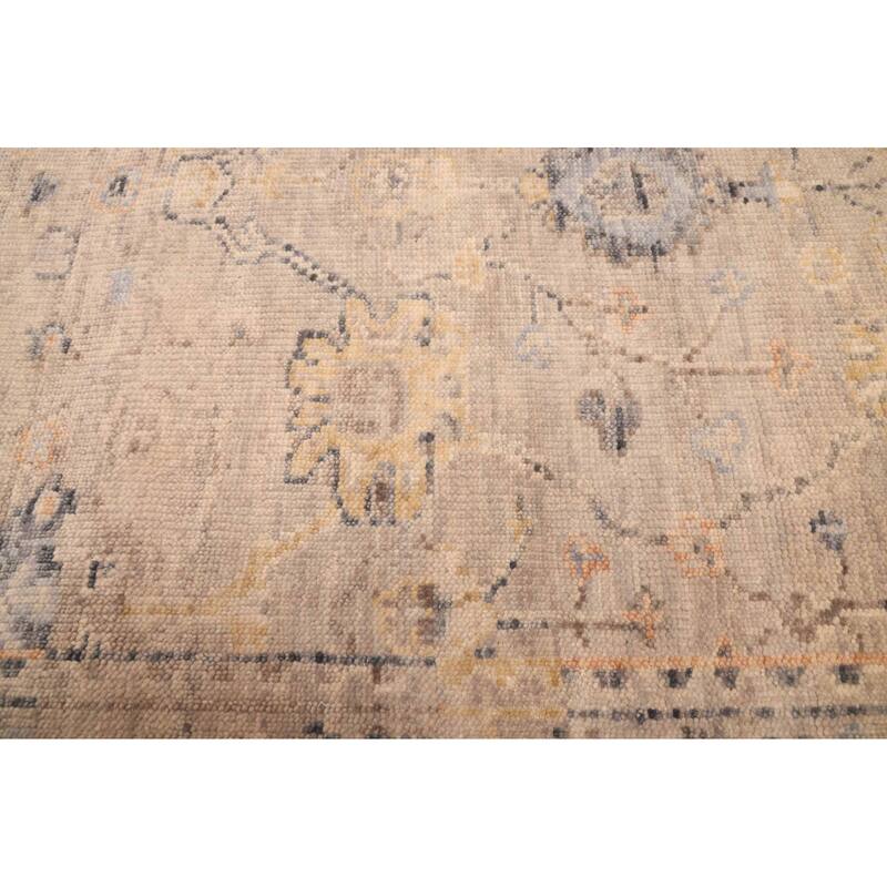 ECARPETGALLERY Hand-knotted Modern Oushak Light Grey Wool Rug - 4'0 x 5'10