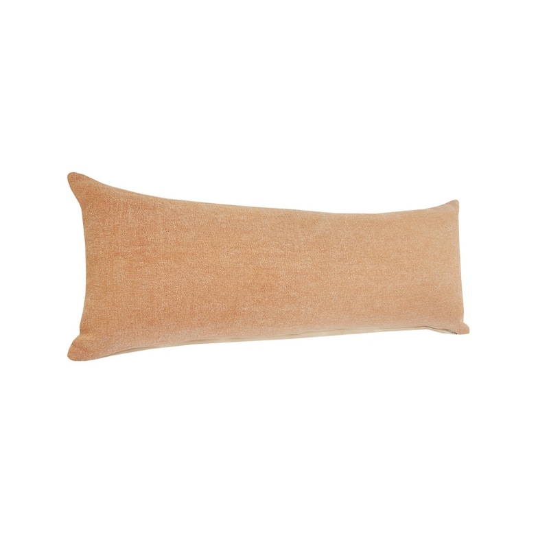 HomeRoots 14" X 36" Orange 100% Cotton Zippered Pillow