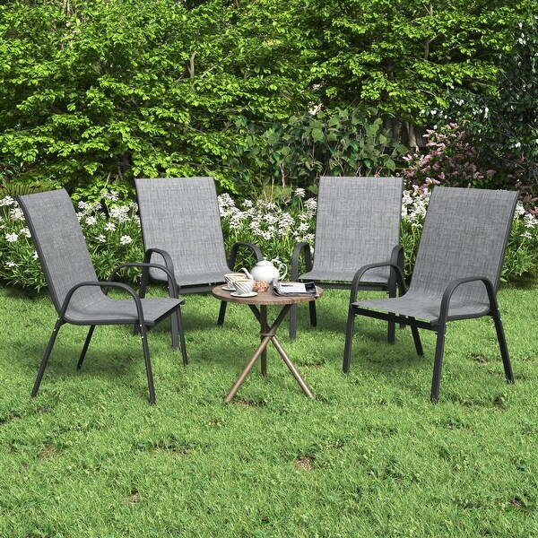 Clearance Unbranded Grey Steel Outdoor Dining Chair, Patio