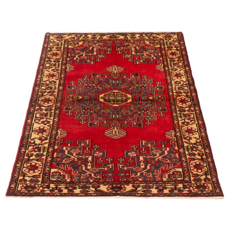 ECARPETGALLERY Hand-knotted Anadol Red Wool Rug - 4'2 x 6'11
