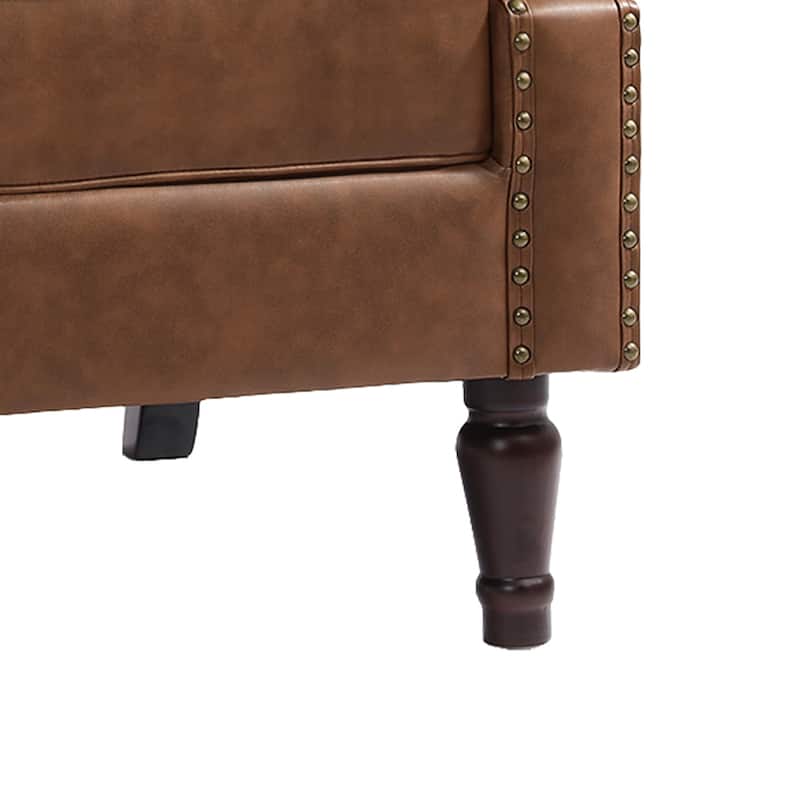 Upholstered Nailhead Trim Armchair Wingback Accent Chairs Set of 2