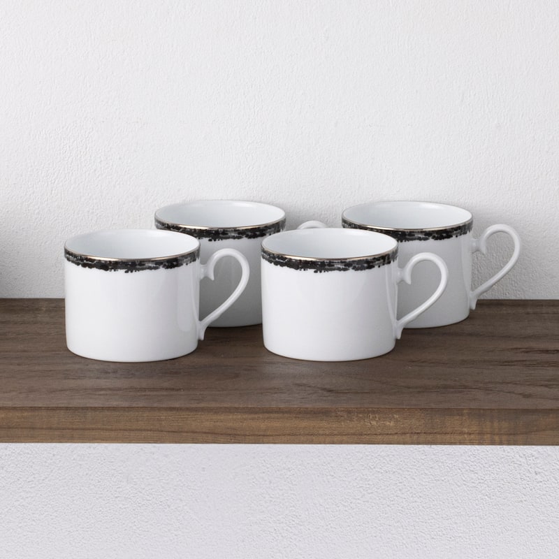 Noritake Rill Set Of 4 Teacups, 8 oz.