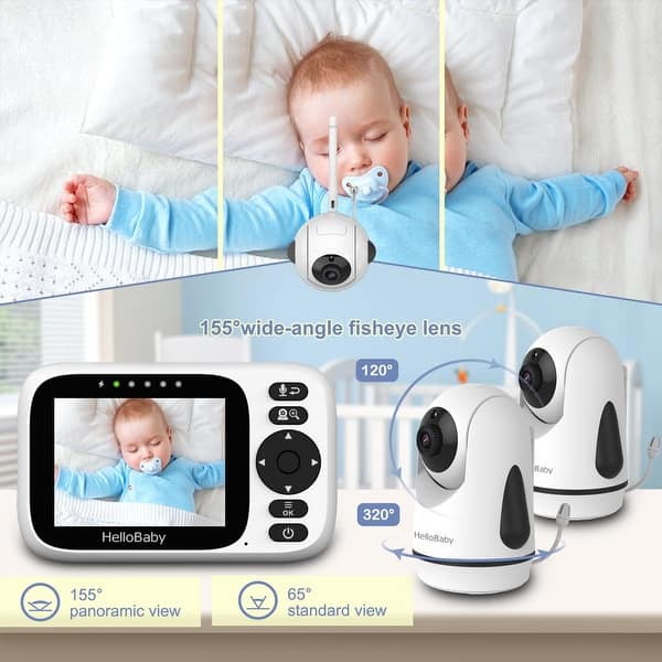 Babyfoon met Camera & Monitor – 360° Rotatie, Nightvision, 2