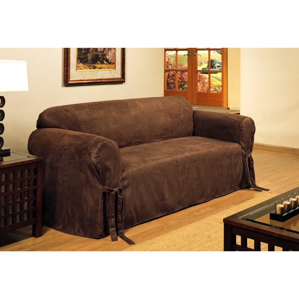 Classic Slipcovers Microfiber Velvet Loveseat Slipcover