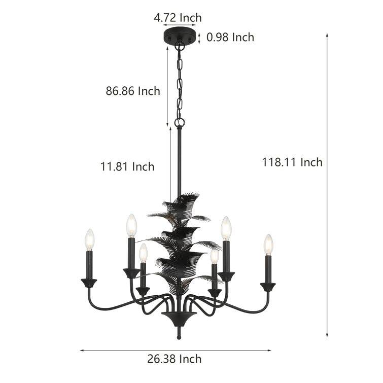 Acroma 6 - Light Steel Dimmable Classic/Tradition Chandelier
