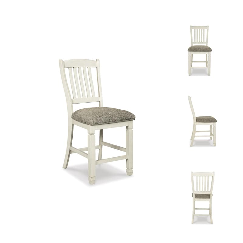 Bolanburg Counter Height Bar Stool - Set of 2 - Antique White - 19.75" W x 23.5" D x 42.13" H