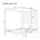preview thumbnail 5 of 21, Metal 4-Poster Bed Frame Modern Canopy Upholstered Bed with Tall Upholstered Headboard