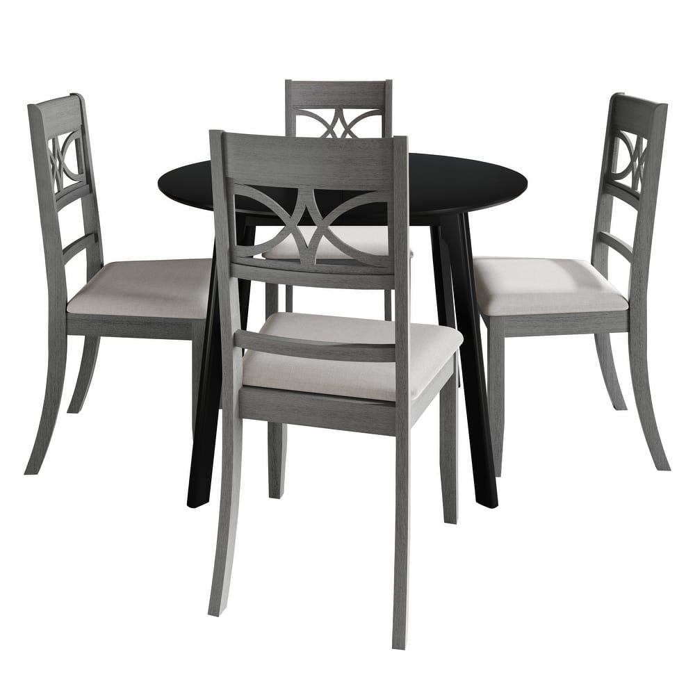 CraftPorch Mid Century Modern 4-Piece Chair and Round Table Dining Set