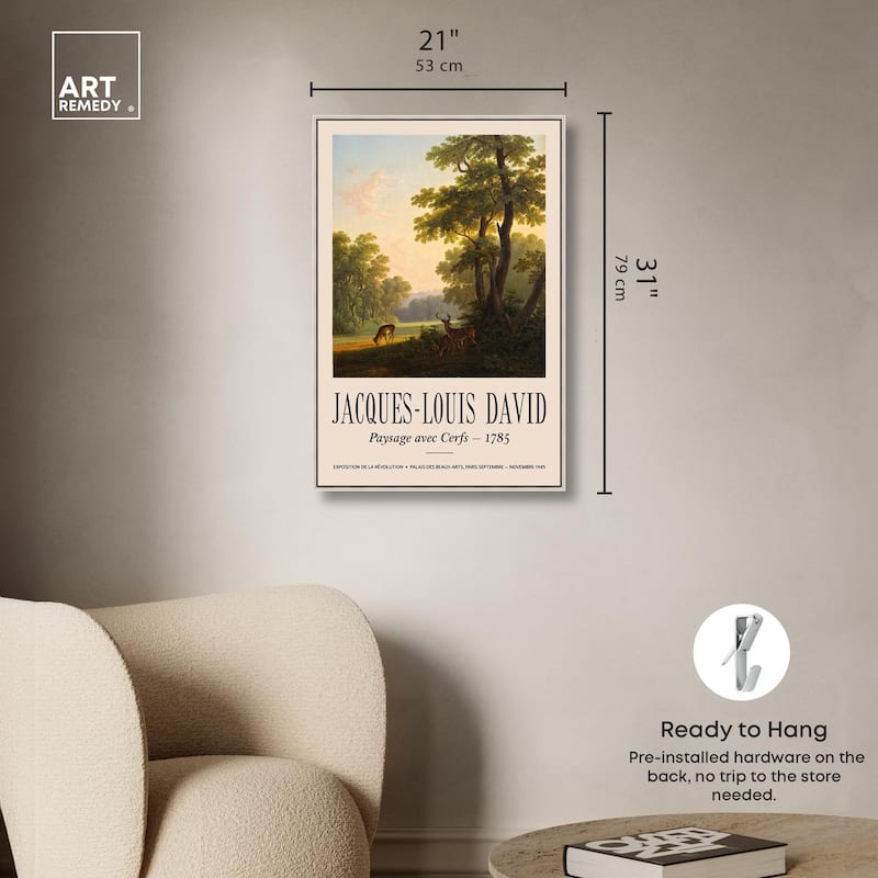Deer in a Forest Canvas by Art Remedy