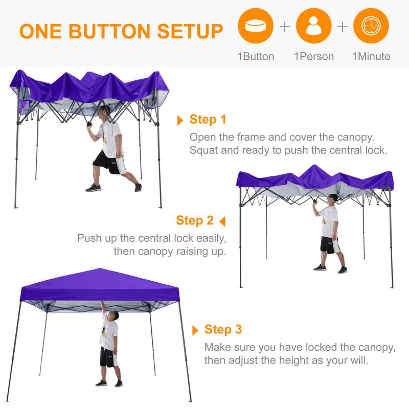 ABCCANOPY Stable Pop up Outdoor Canopy Tent with Sun Wall