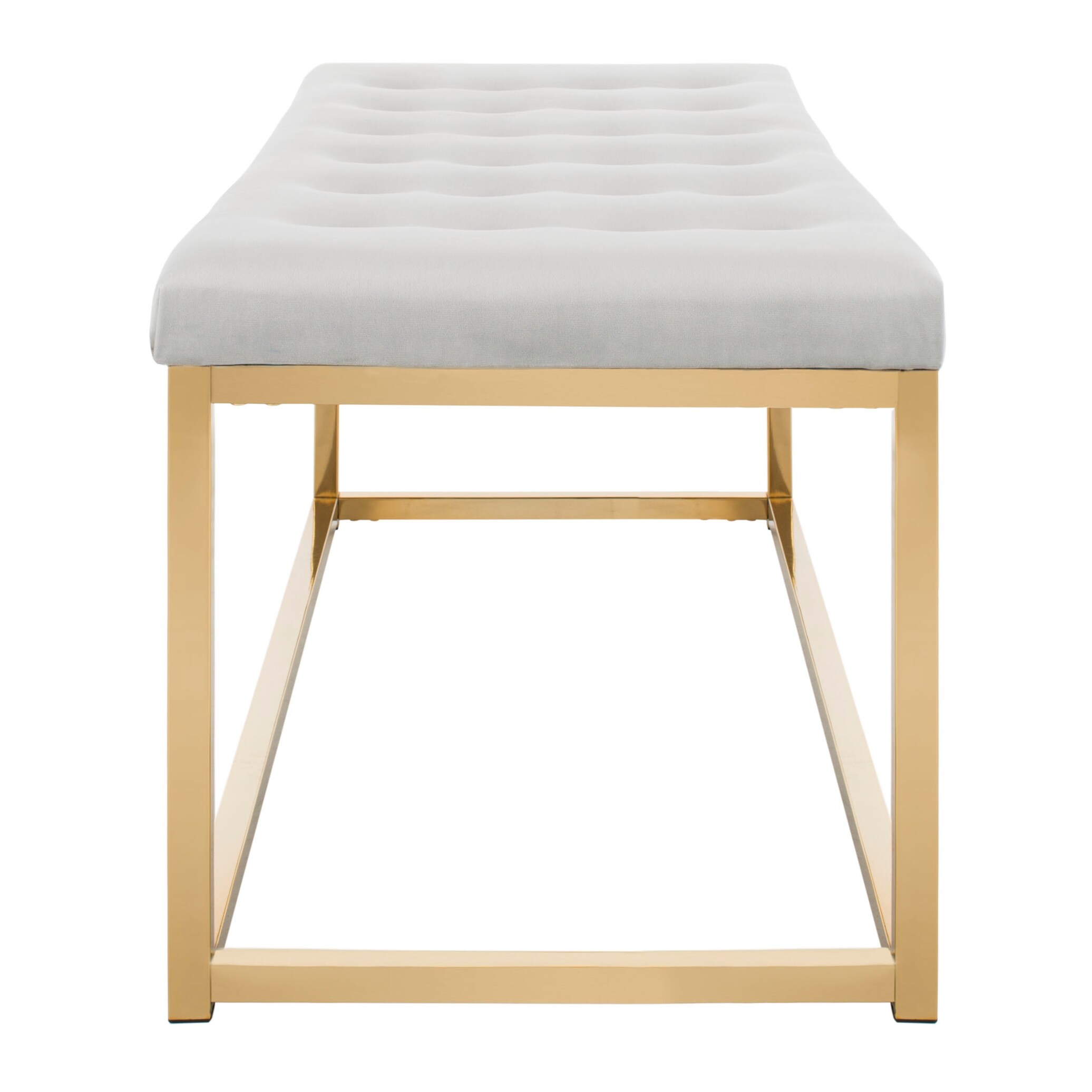SAFAVIEH Reynolds Grey Brass Glam Bench 48