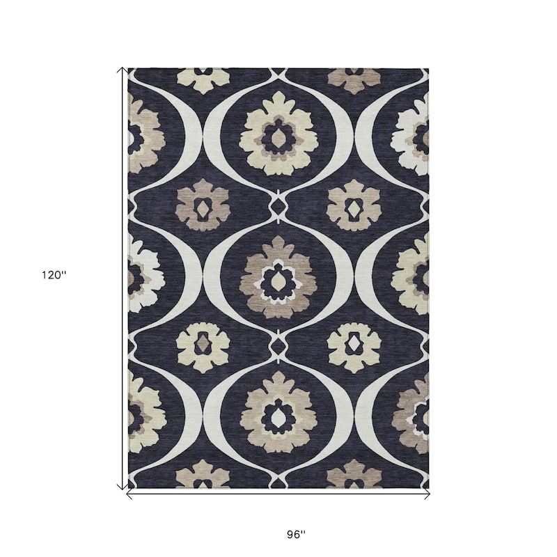 HomeRoots Medallion Transitional Rectangle Outdoor Rug