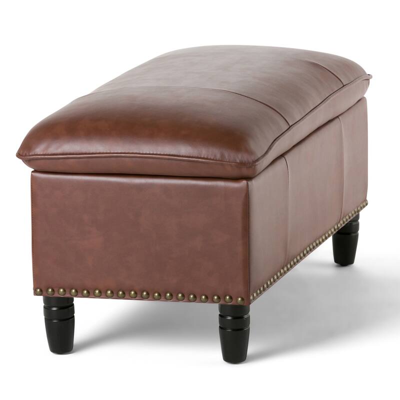 Modern Storage Ottoman for Living Room - Dark Brown