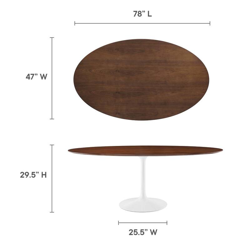 78" Oval Wood Dining Table