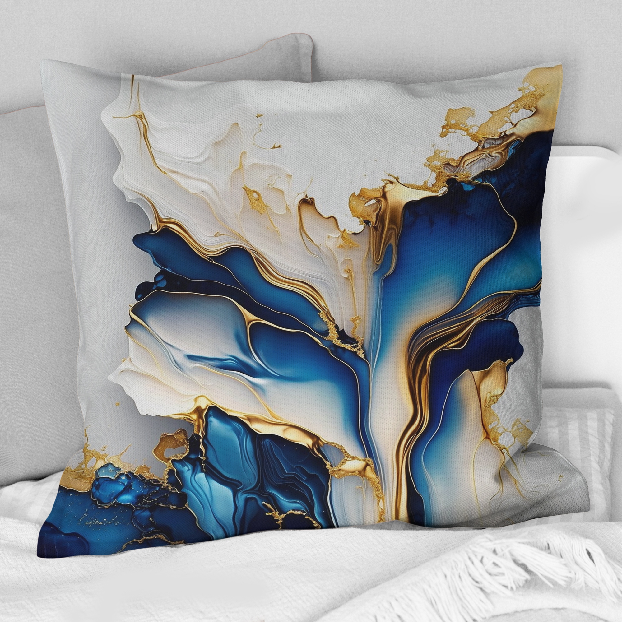 Blue marble pillow shop
