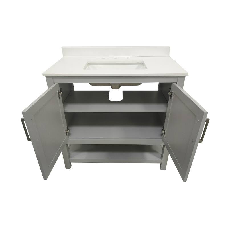 Bathroom Vanity with Undermount Sink and Open Storage Shelf