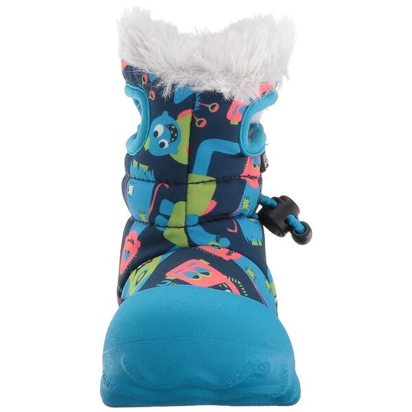 Shop Kids Bogs Girls B Moc Bears Ankle Slip On Snow Boots Overstock 21651814 Medium Fleck Print Eggplant Multi 4 Little Kid