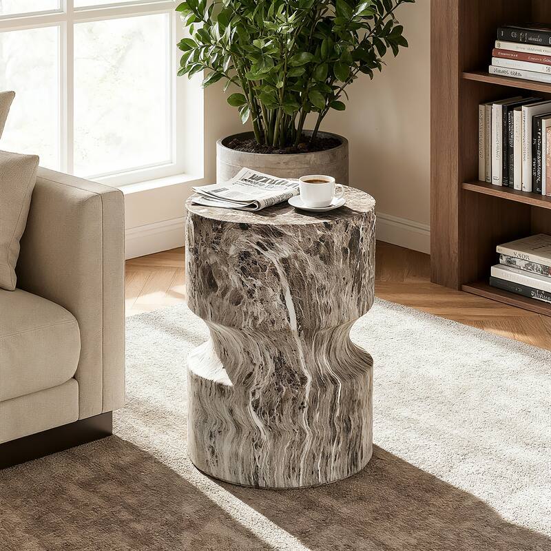 Modern Small Round Side Table Tree Stump Garden Stool indoor and Outdoor