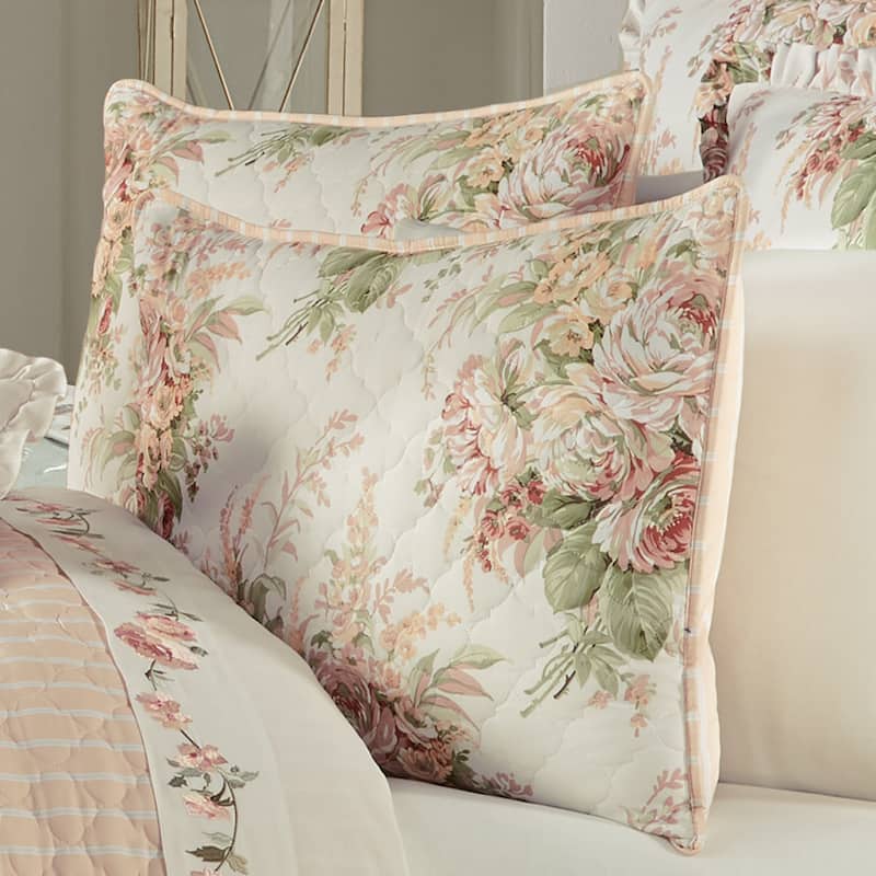 Royal Court Estelle Coral Quilt Set - Full - Queen