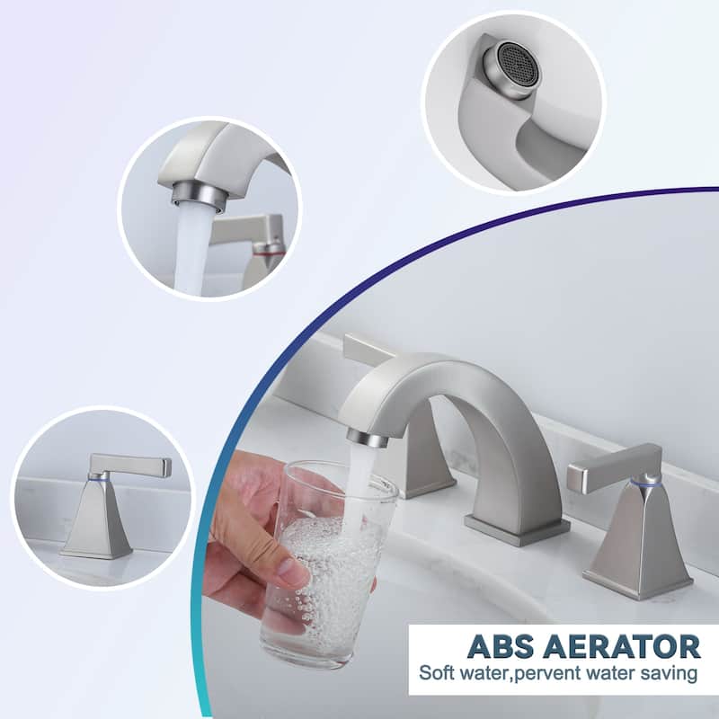 WOWOW 8 in. Widespread Double Handle Bathroom Faucet