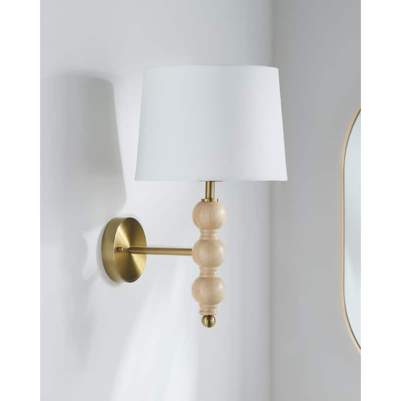 Livabliss Wiluna Rustic Wall Sconce - 12"L x 10"W x 17"H - Beige/White