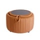 preview thumbnail 47 of 55, 30" W Round Velvet Upholstered Storage Ottoman with Flip Top Tray