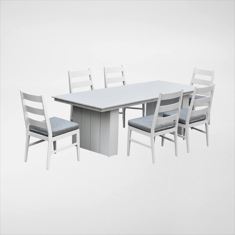 Nash Outdoor Dining Set - Buff 7-PC