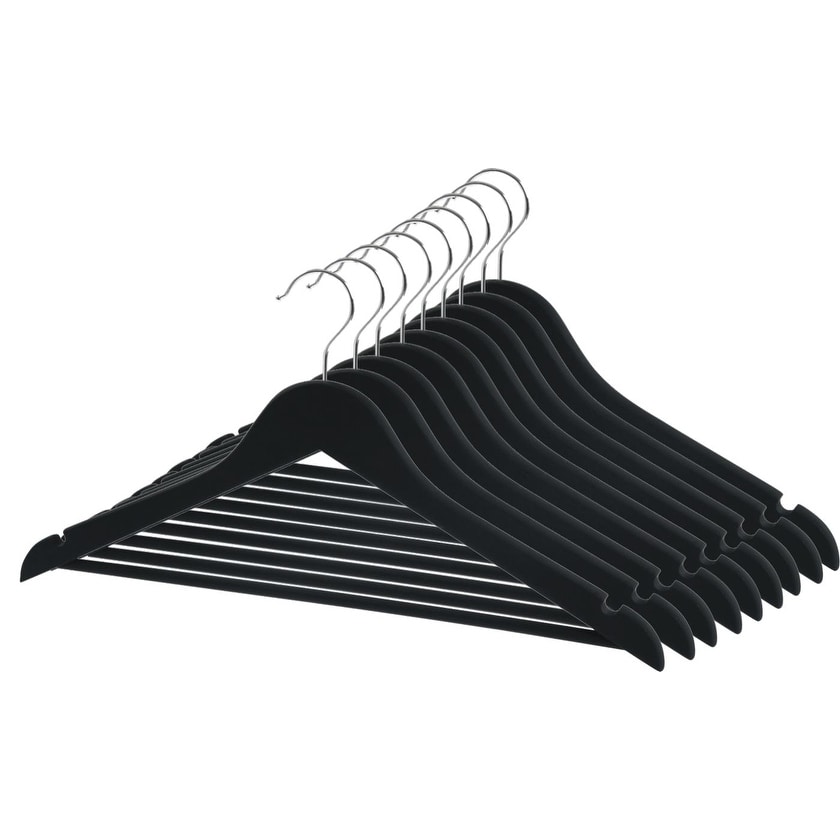 Closet Spice - 40 Pack -Solid Wood Suit Hangers with Smooth Finish, 360  Hook, Sturdy and Durable Wooden Clothes Hangers (Black) - On Sale - Bed  Bath & Beyond - 17943592