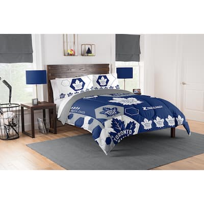 NHL 849 Maple Leafs Hexagon F/Q Comforter Set