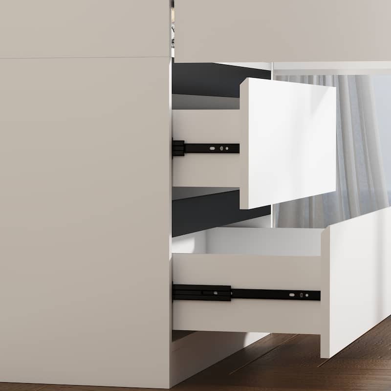 75" Large Modular Armoire Wardrobe Closet with 6 Drawers, Clothes Organizer Closet with Storage Shelves